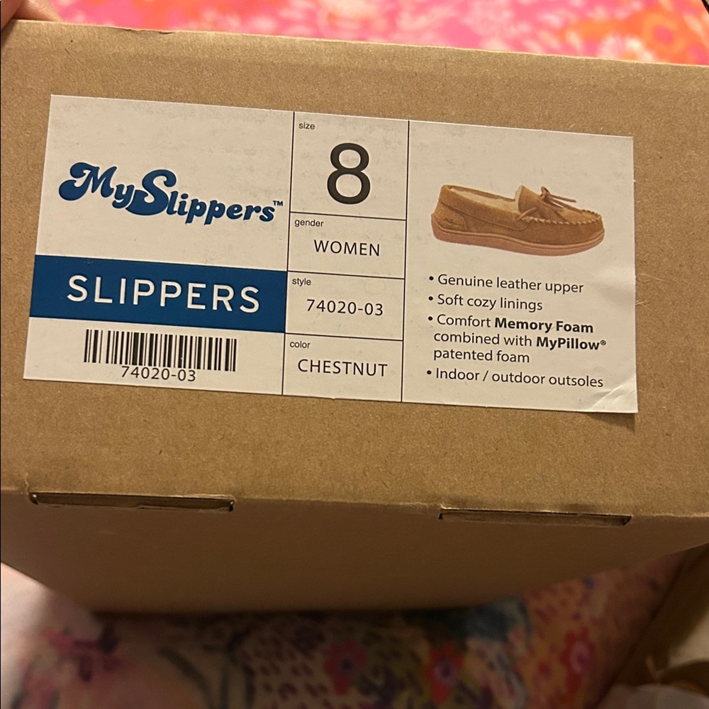 Women's Chestnut Leather Slippers